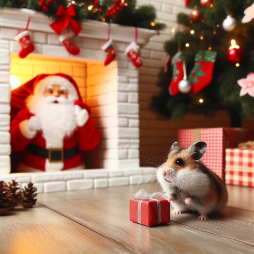 Hamster kamin weihnachten Weihnachtsman