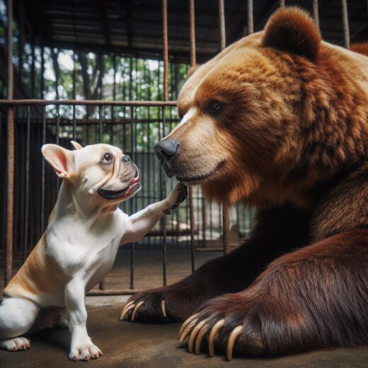 Franzoesiche Bulldogge Hund baer kaefig